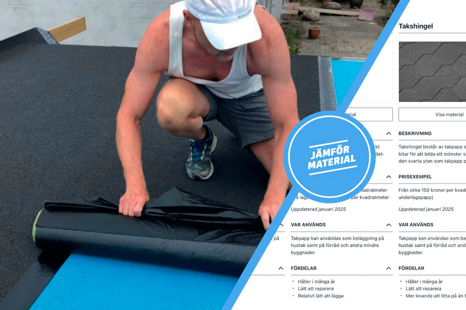 Takbeläggning till förråd och friggebodar Takbeläggning till förråd och friggebodar